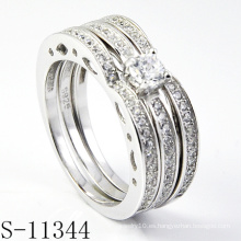 Único anillo de plata 925 anillo de circonio combinación (s-11344)